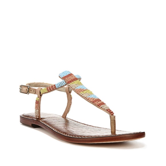 Sam Edelman | Beaded T-Strap Sandals - Picture 2 of 11